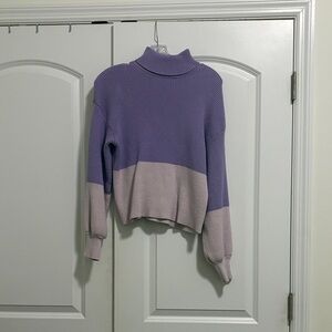 Francesca's Collections Lavender & Light Lilac Turtleneck Sweater